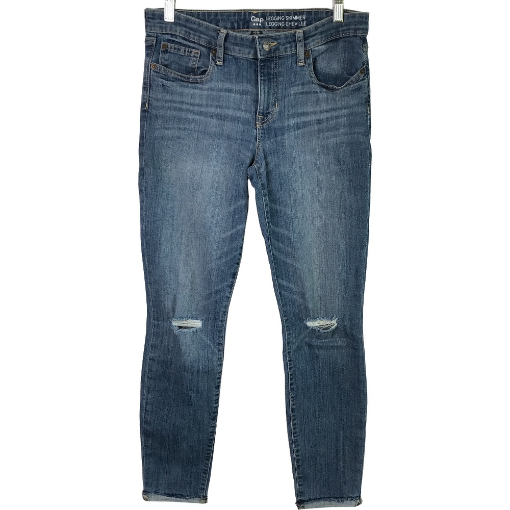 Gap Legging Skimmer Cheville Jeans Size 6R Factory Distressed